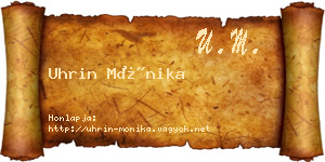 Uhrin Mónika névjegykártya